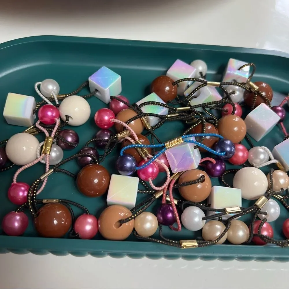 31 Piece Lot of Vintage 1990s Knocker Ball Cube Elastic Scrunchies